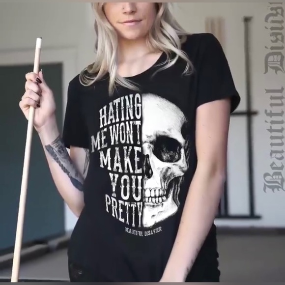 Beautiful Disaster “Hating me won’t make you pretty” tee - Picture 2 of 12